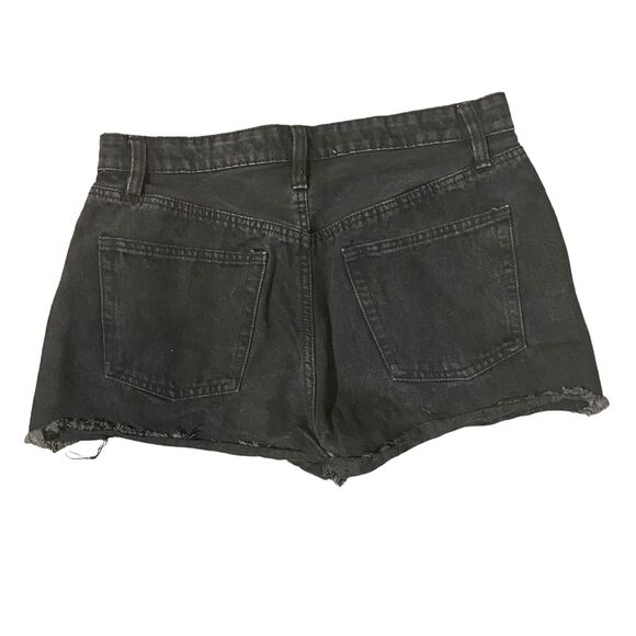 Refuge Distressed Shorts Raw Hem Black Jean Denim Short Chelsea Size 7 Rock Punk - Picture 2 of 16